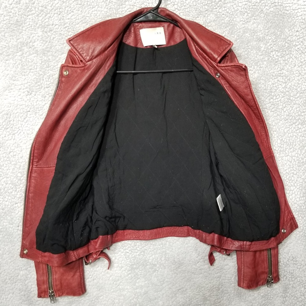 IRO Barby Motorcycle Lamb Leather Jacket Moto Biker Size 1 - Picture 7 of 11